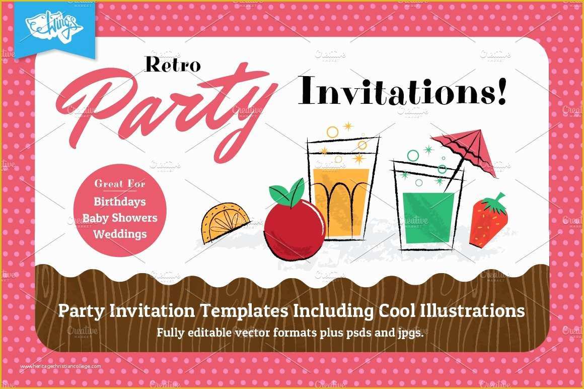 Free Childrens Party Invites Templates Of Retro Children S Party Invitations Wedding Templates