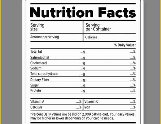 Free Chip Bag Template Of Blank Nutrition Label Template Word New Nutrition Label