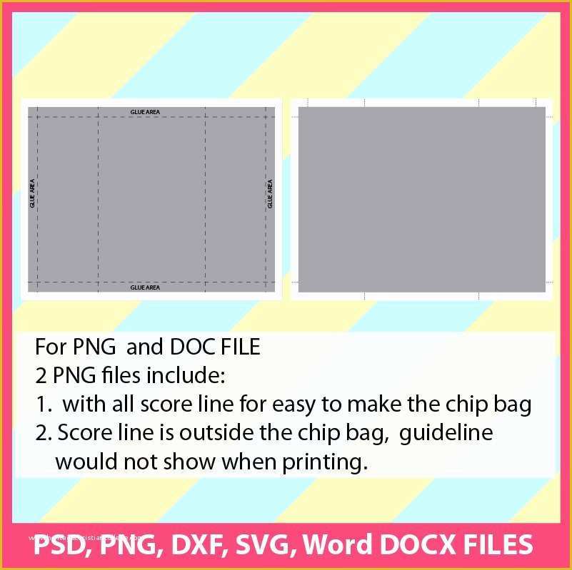 Free Chip Bag Template Of Instant Download Chip Bag Template Psd Png Svg Dxf