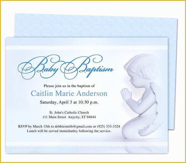 Free Christening Invitation Template for Baby Boy Of Baby Boy Baptism Christening Invitations Printable Angelo