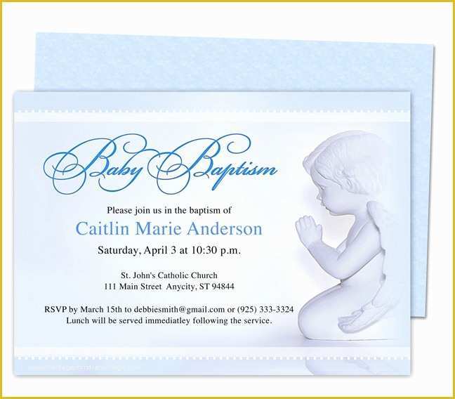 Free Christening Invitation Template for Baby Boy Of Baby Boy Baptism Christening Invitations Printable Angelo