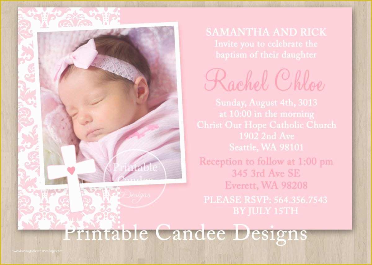 Free Christening Invitation Template for Baby Boy Of Baby Girl Baptism Invitations