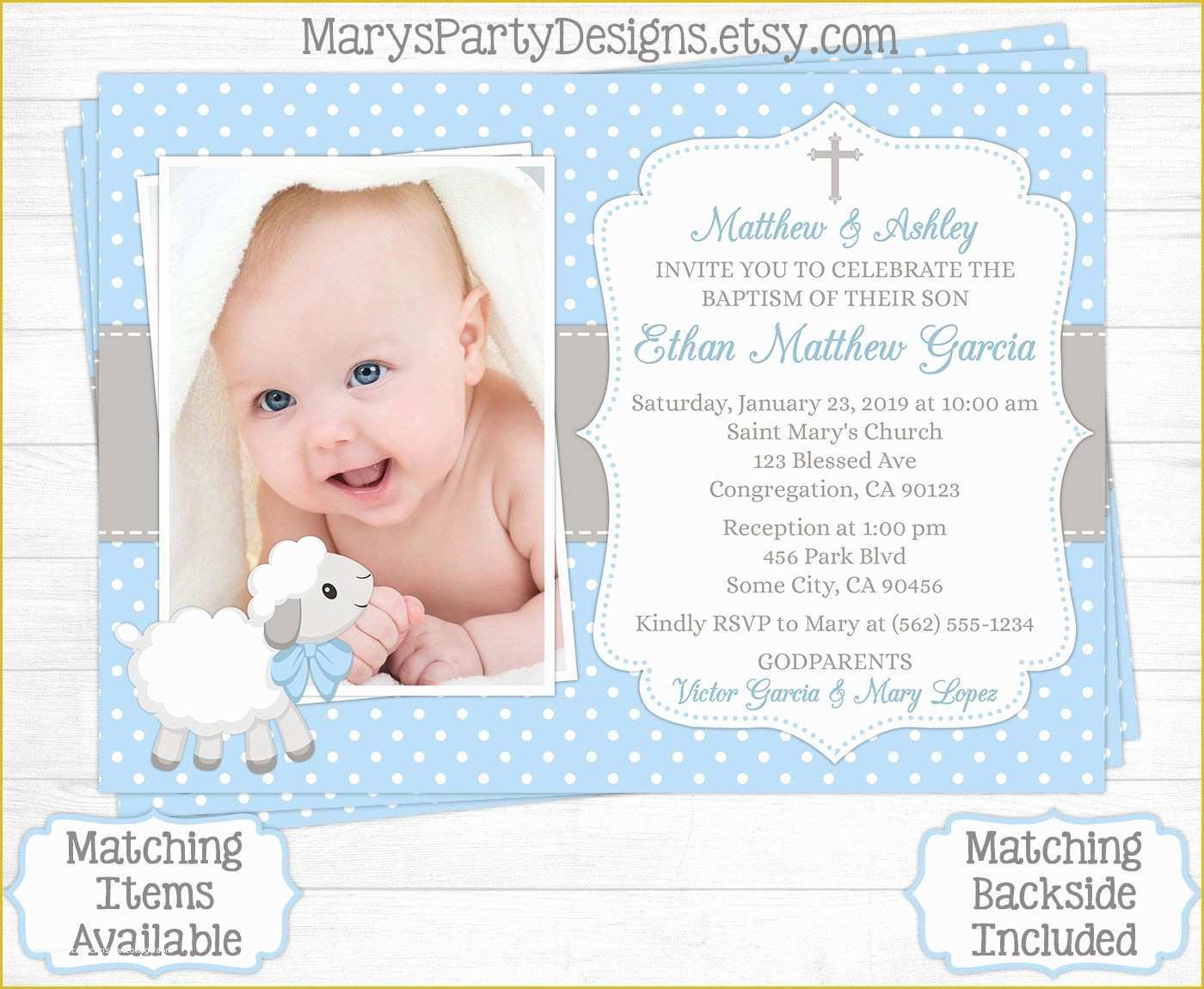 Free Christening Invitation Template for Baby Boy Of Baptism Invitation Baptism Invitations for Boys New