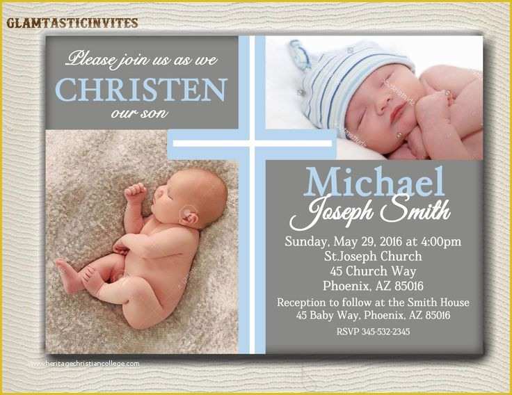 Free Christening Invitation Template for Baby Boy Of Boy Baptism Invitations Background