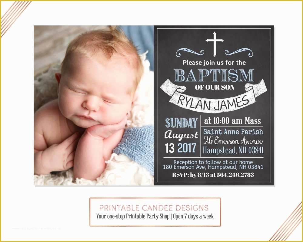 Free Christening Invitation Template for Baby Boy Of Chalk Boy Baptism Invitation Baby Boy Baptism Invitation