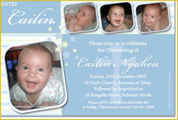 Free Christening Invitation Template for Baby Boy Of Cu722 Boys Star and Cross Christening Baptism Invitation