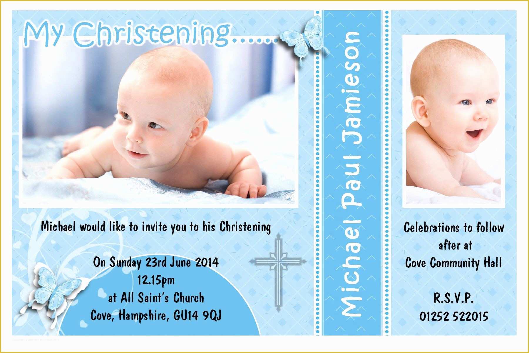 Free Christening Invitation Template for Baby Boy Of Free Baptism Invitation Template
