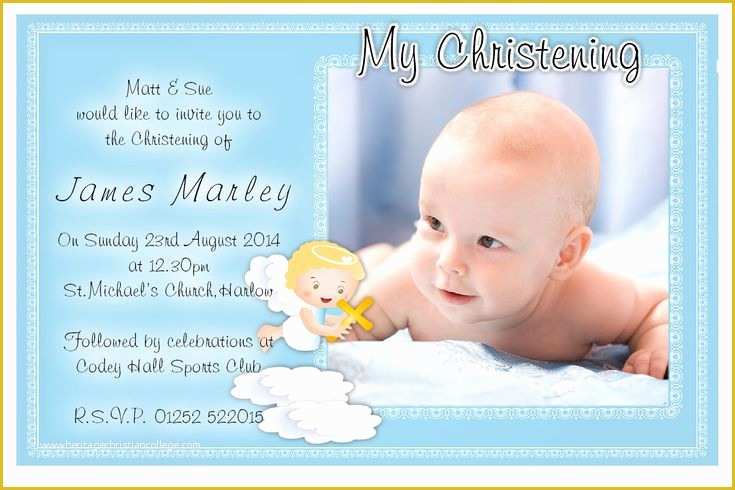 Free Christening Invitation Template for Baby Boy Of Free Christening Invitation Template