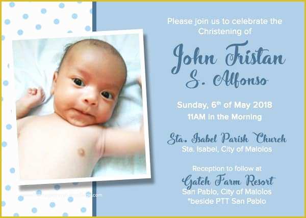 Free Christening Invitation Template for Baby Boy Of Layout Design Of Baptismal Invitation by Pauange87