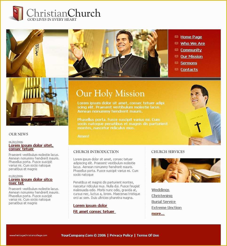 Free Christian Website Templates Of Christian Website Template