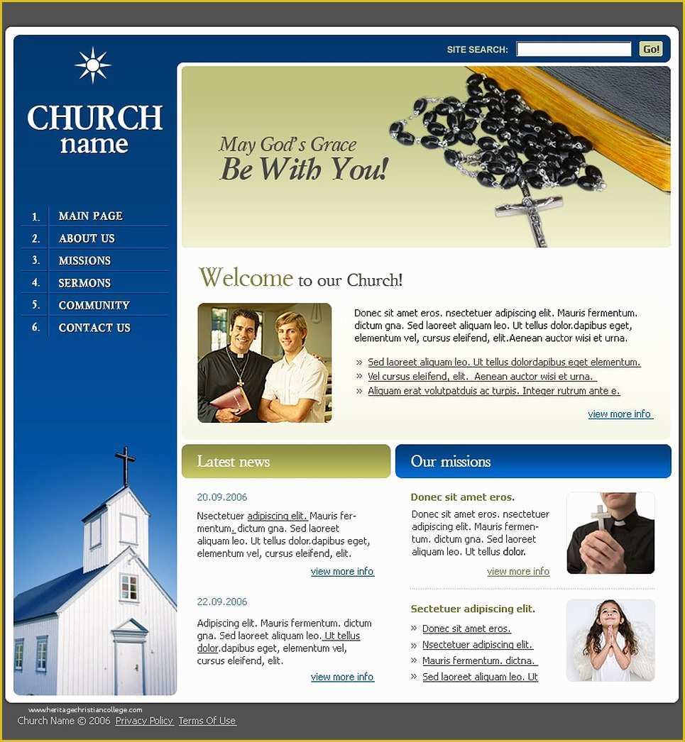 Free Christian Website Templates Of Christian Website Template