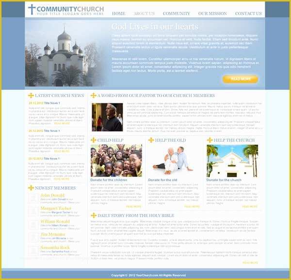 Free Christian Website Templates Of Free Church Website Template