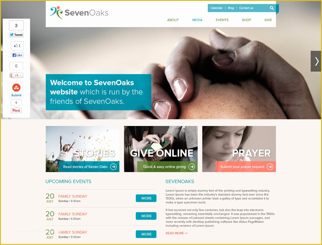 Free Christian Website Templates Of Seven Oaks Church Website Template Free Psd