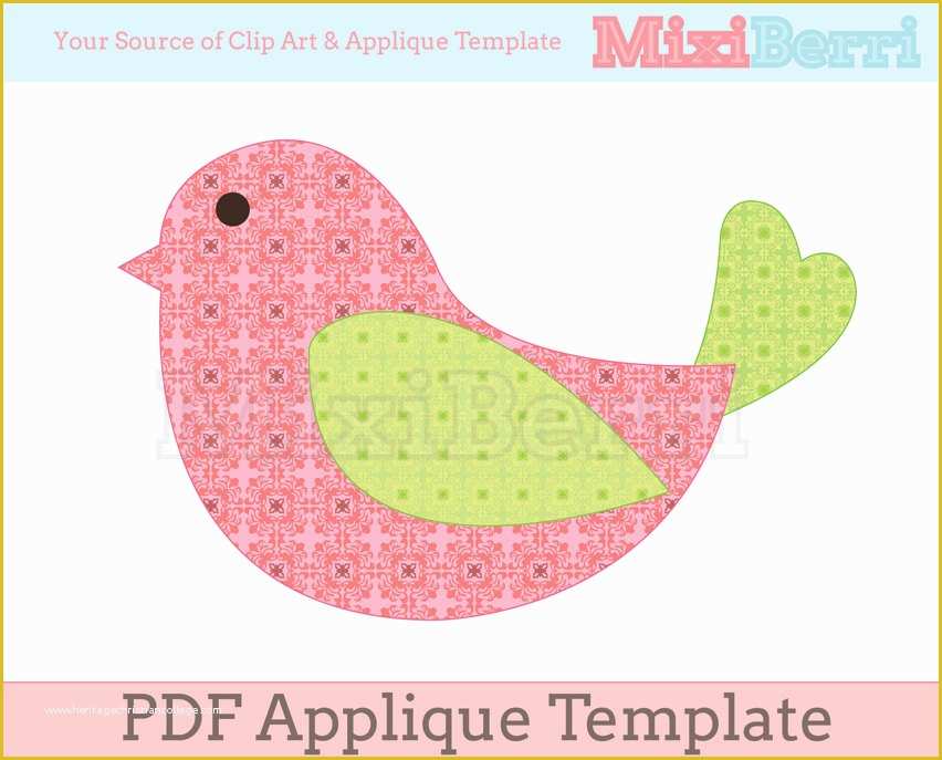 Free Christmas Applique Templates Of Bird Applique Template Pdf Instant Download