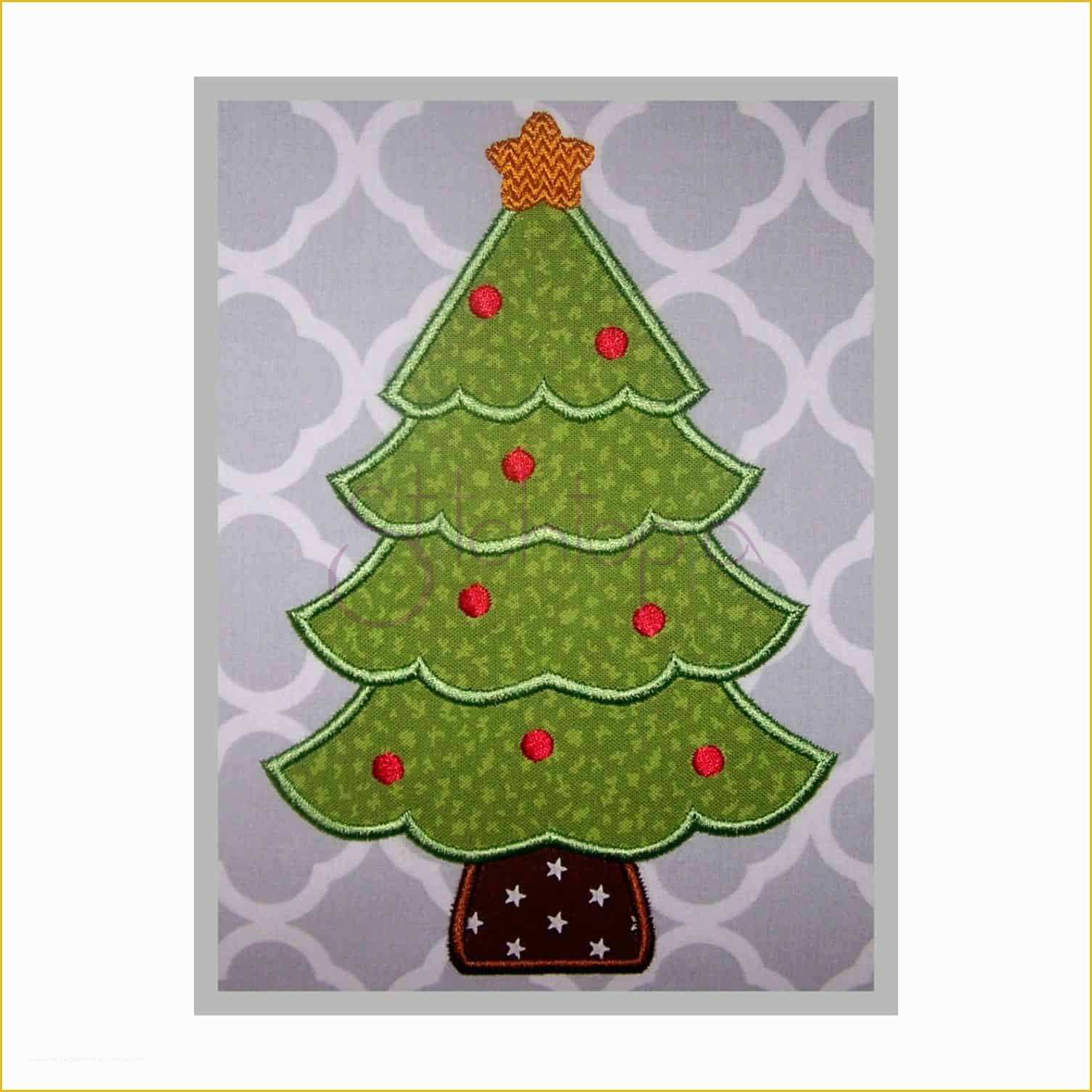 Free Christmas Applique Templates Of Christmas Tree Applique Design