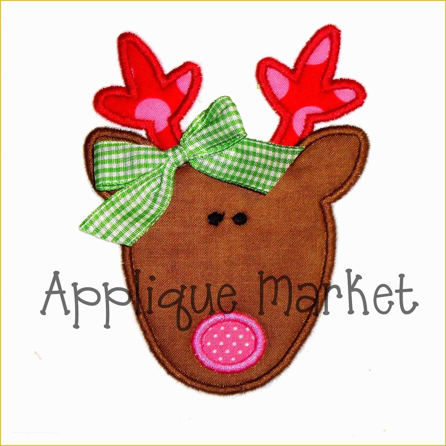 Free Christmas Applique Templates Of Items Similar to Christmas Reindeer Applique Embroidery