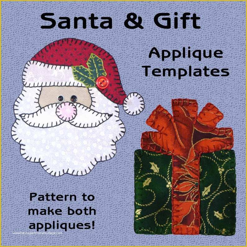 Free Christmas Applique Templates Of Santa Applique Templates Gift Applique Template Christmas