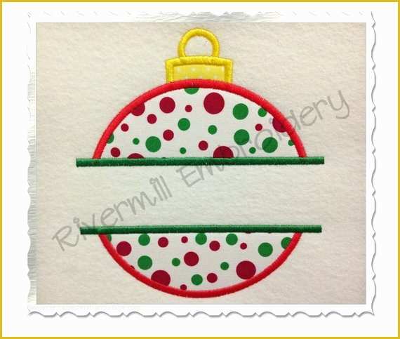 Free Christmas Applique Templates Of Split Christmas ornament Applique Machine Embroidery Design