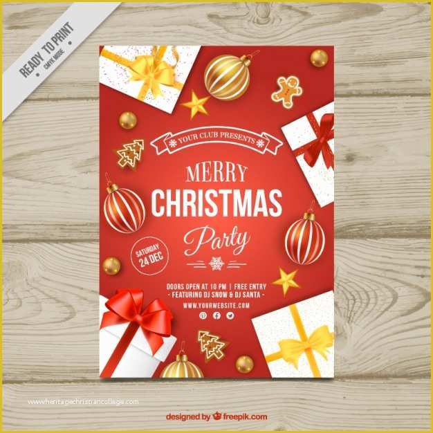 Free Christmas Brochure Templates Of Christmas Party Brochure with Ts and Balls Vector