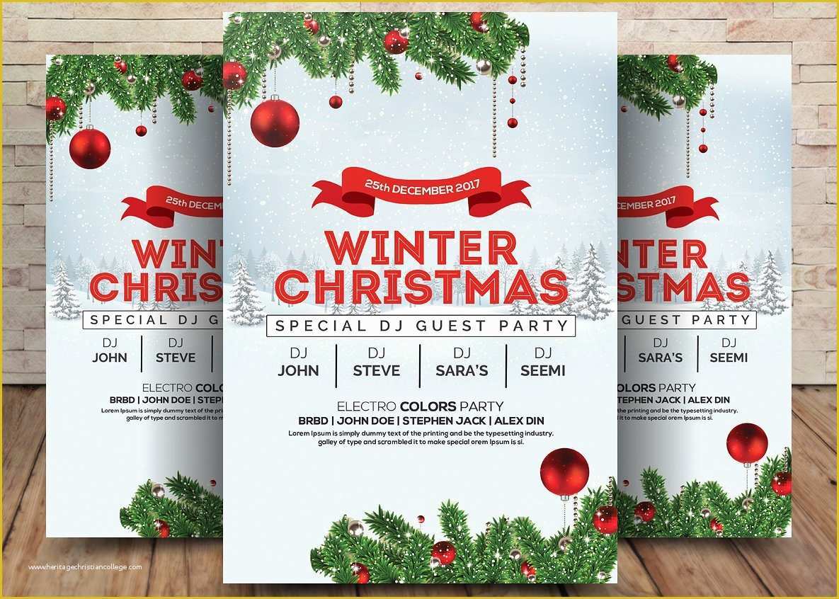 Free Christmas Brochure Templates Of Winter Wonderland Christmas Psd Flyer Template Free