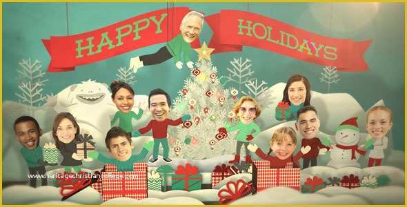Free Christmas Card Templates with Picture Insert Of Holiday Faces Pop Up Card after Effects Project Files