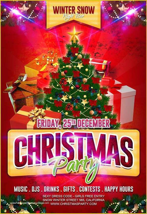 Free Christmas Flyer Design Templates Of 30 Free Christmas Party Flyers and New Year Party Flyer