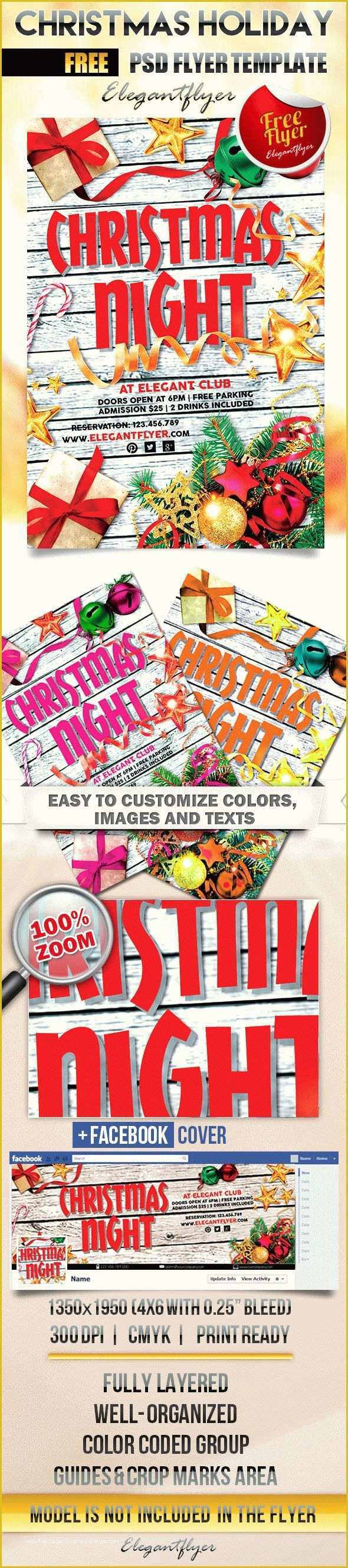 Free Christmas Flyer Design Templates Of Christmas Holiday – Free Flyer Psd Template – by Elegantflyer