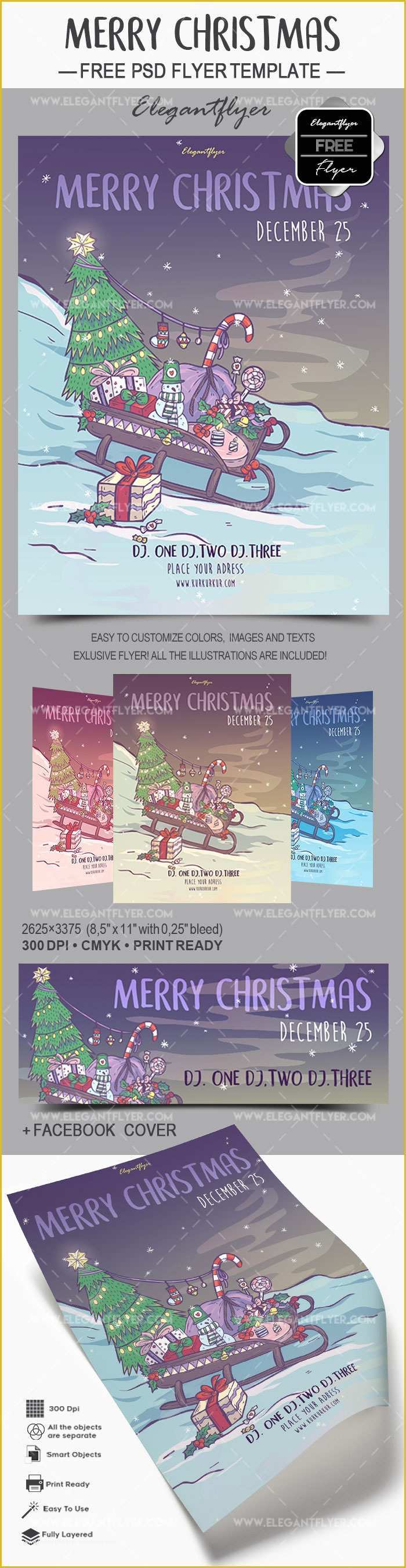 Free Christmas Flyer Design Templates Of Merry Christmas – Free Flyer Psd Template – by Elegantflyer