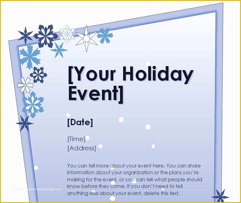 Free Christmas Flyer Templates Microsoft Word Of Holiday Flyer Template