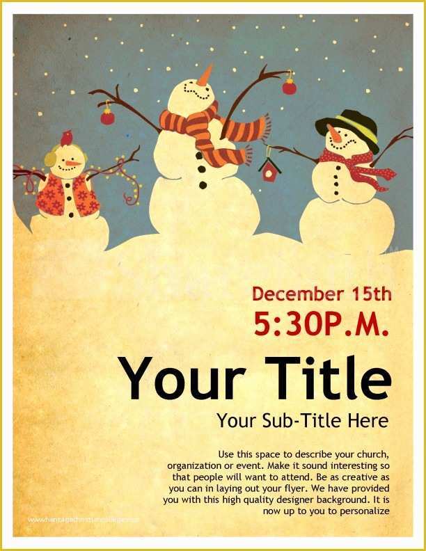 Free Christmas Flyer Templates Microsoft Word Of Snowman Christmas Flyer Template