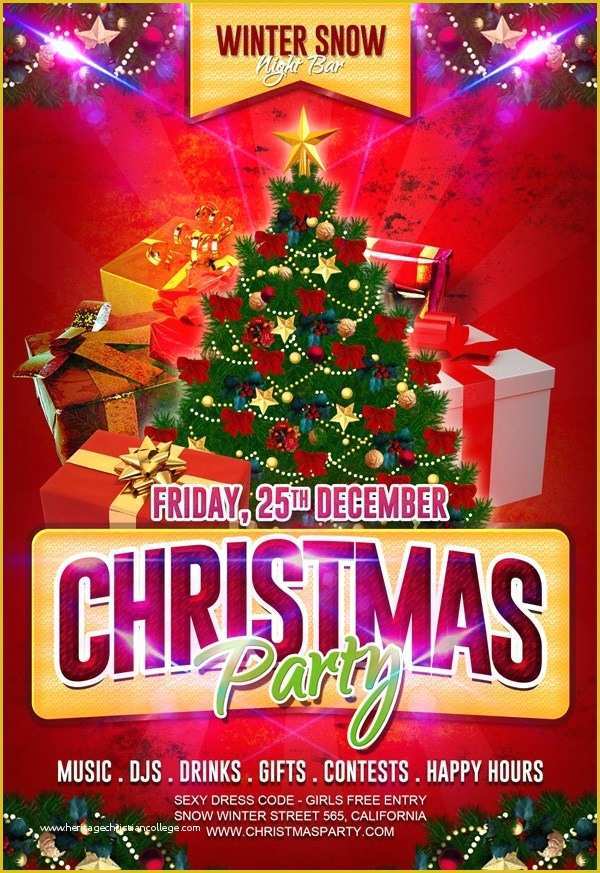 Free Christmas Flyer Templates Psd Of 15 Best Christmas Party Flyer Free Psd