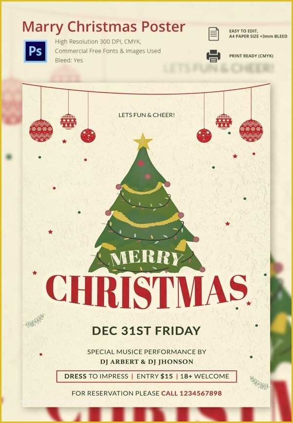 Free Christmas Flyer Templates Psd Of 75 Christmas Poster Templates Free Psd Eps Png Ai