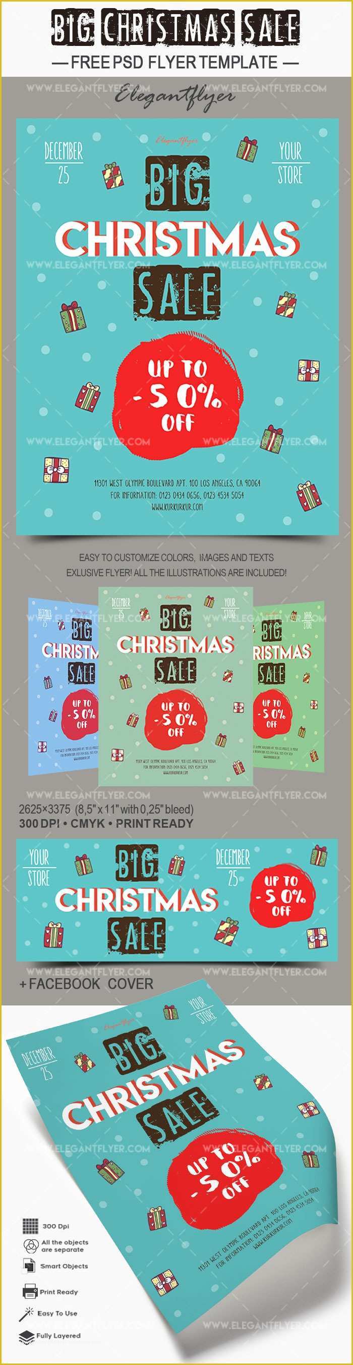Free Christmas Flyer Templates Psd Of Big Christmas Sale – Free Flyer Psd Template – by Elegantflyer