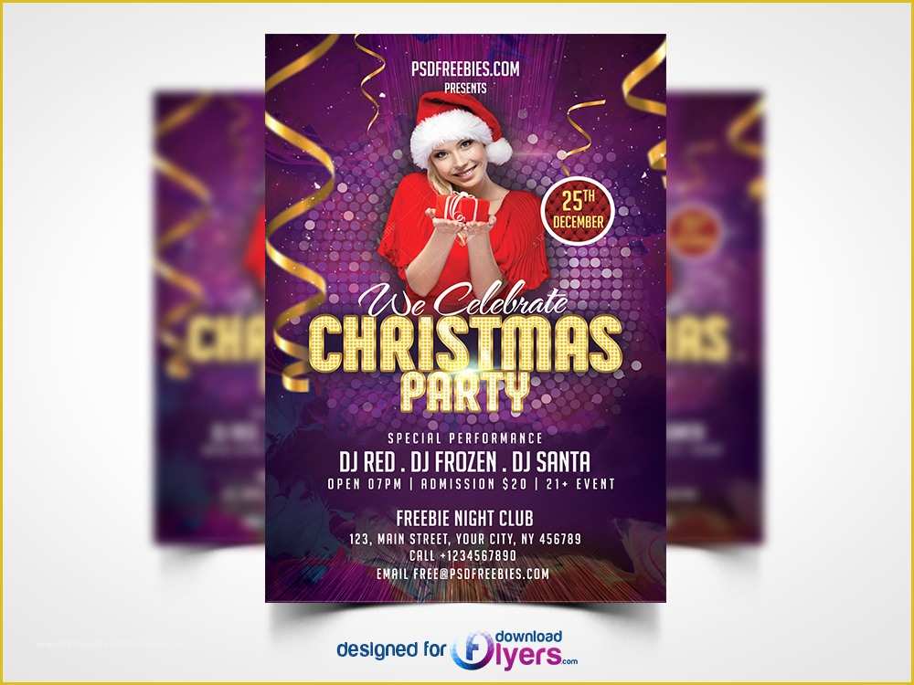 Free Christmas Flyer Templates Psd Of Christmas Night Party Flyer Template Free Psd