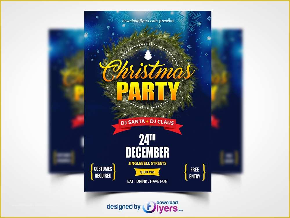 Free Christmas Flyer Templates Psd Of Christmas Party Flyer Template Free Psd
