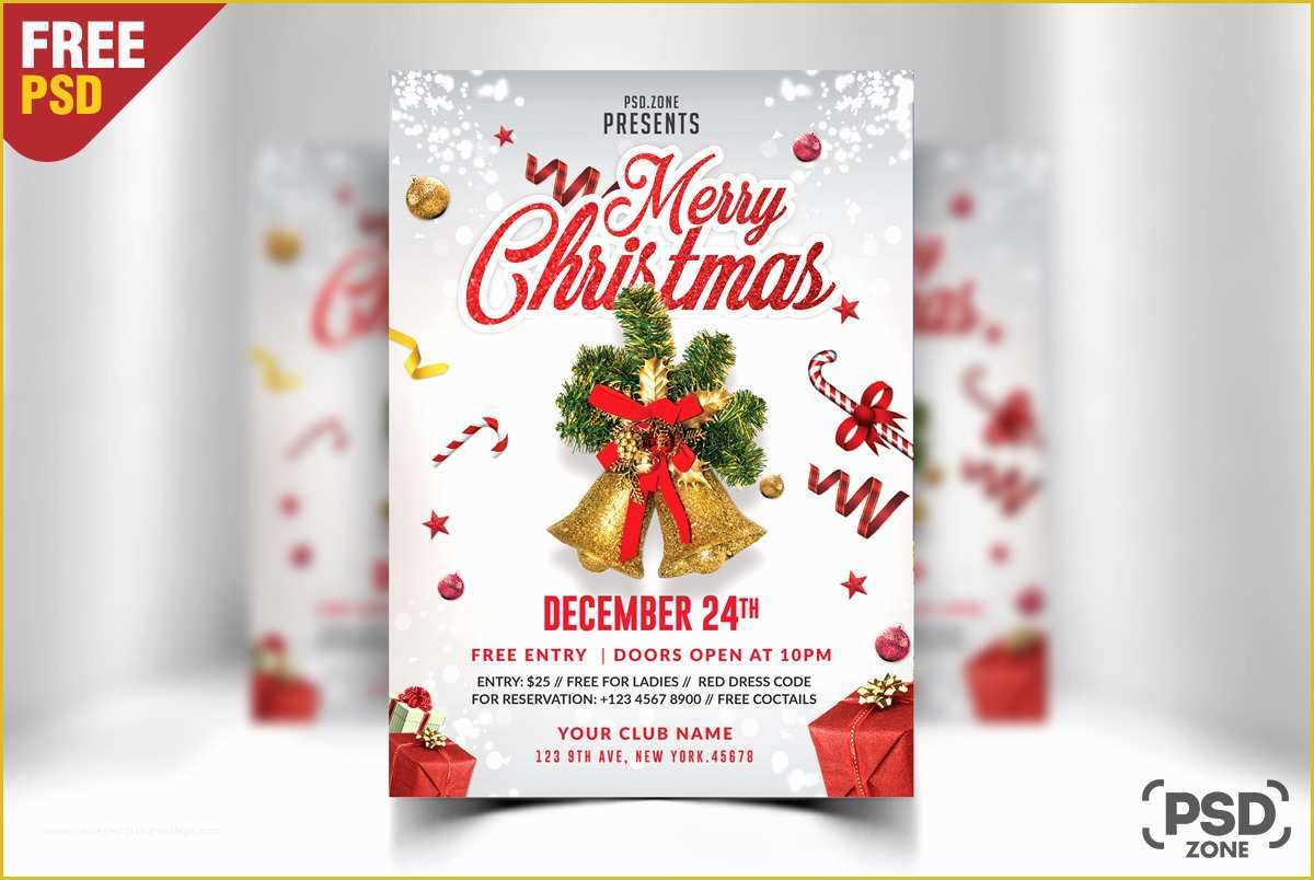 Free Christmas Flyer Templates Psd Of Merry Christmas Flyer Free Psd Psd Zone