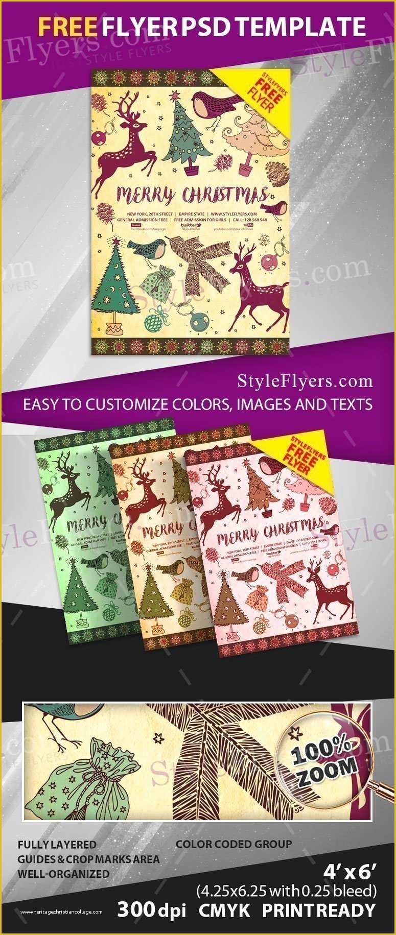 Free Christmas Flyer Templates Psd Of Merry Christmas Free Flyer Psd Template Free Download