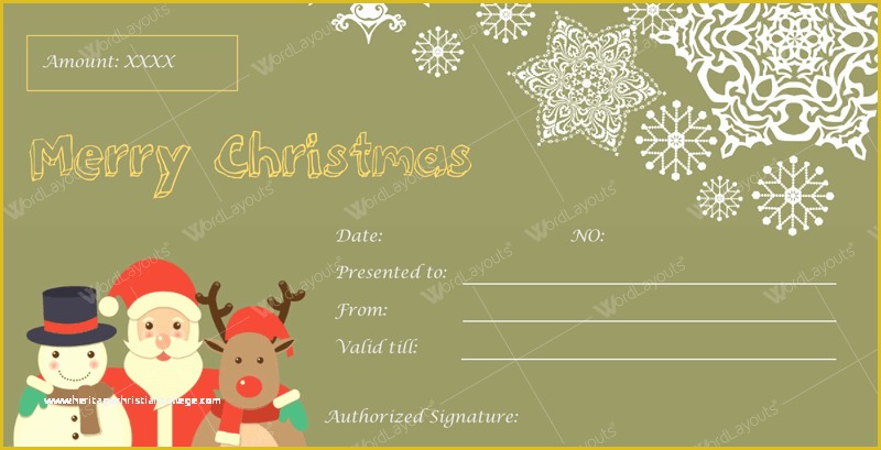 Free Christmas Gift Certificate Template Of 12 Beautiful Christmas Gift Certificate Templates for Word