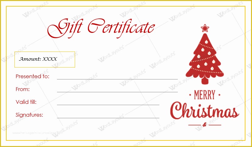 Free Christmas Gift Certificate Template Of 12 Beautiful Christmas Gift Certificate Templates for Word