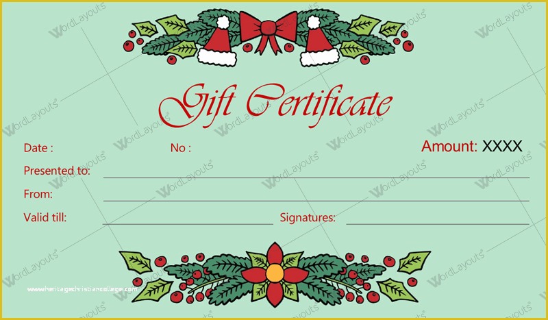 Free Christmas Gift Certificate Template Of 12 Beautiful Christmas Gift Certificate Templates for Word