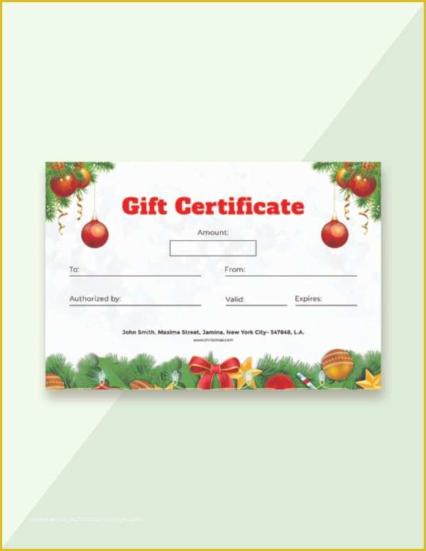 Free Christmas Gift Certificate Template Of 20 Christmas Gift Certificate Templates Word Pdf Psd