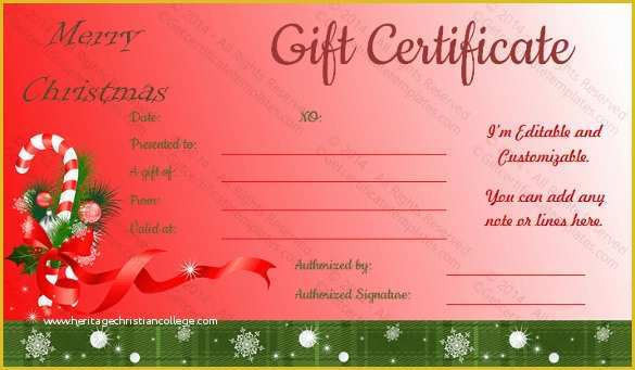 Free Christmas Gift Certificate Template Of 23 Holiday Gift Certificate Templates Psd