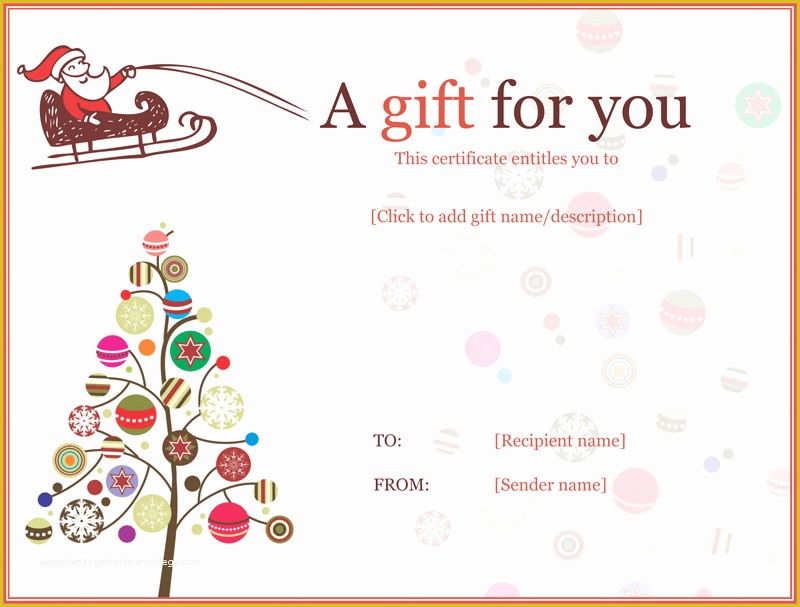 Free Christmas Gift Certificate Template Of Christmas Ball Trees Gift Certificate Template