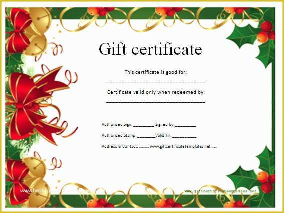 Free Christmas Gift Certificate Template Of Christmas Gift Certificate Template Free Download Elegant