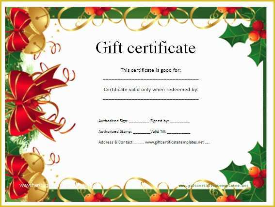 Free Christmas Gift Certificate Template Of Christmas Gift Certificate Template Free Download Elegant