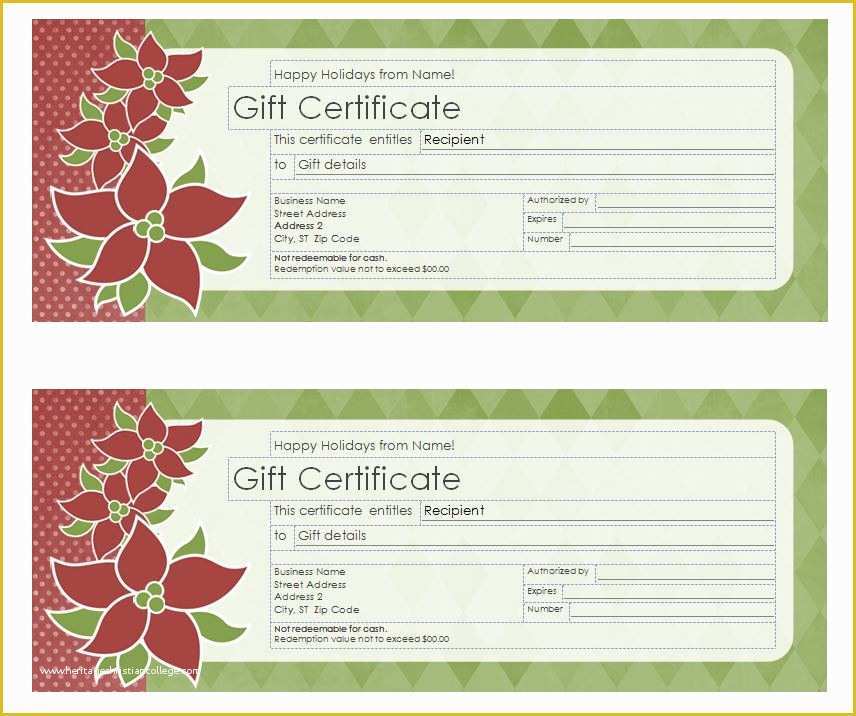 Free Christmas Gift Certificate Template Of Christmas Gift Certificate Template