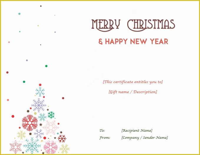 Free Christmas Gift Certificate Template Of Christmas Gift Certificate Templates Editable and