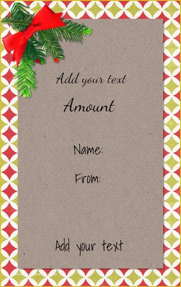 Free Christmas Gift Certificate Template Of Free Christmas Gift Certificate Template