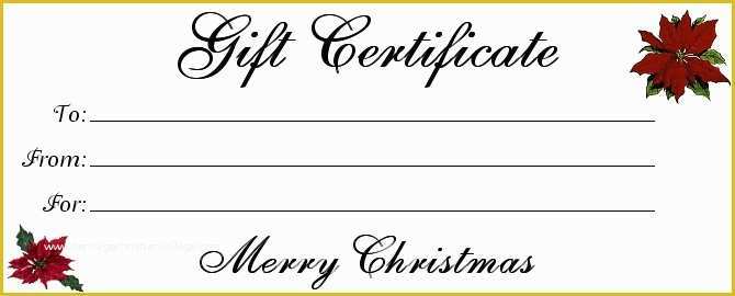 Free Christmas Gift Certificate Template Of Free Christmas Gift Certificate Templates for Word for