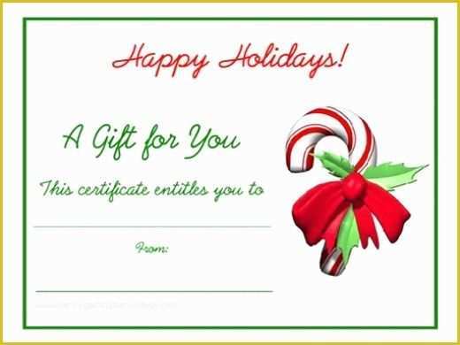 Free Christmas Gift Certificate Template Of Free Holiday Gift Certificates Templates to Print